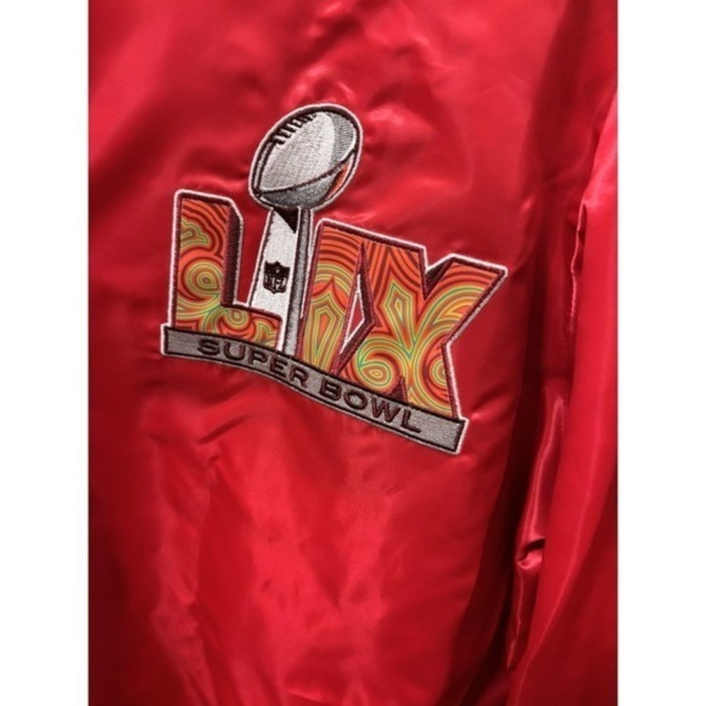 Starter NFL Super Bowl LIX New Orleans Satin Varsity Jacket Red Mens L LSD90B95 - Picture 3 of 8